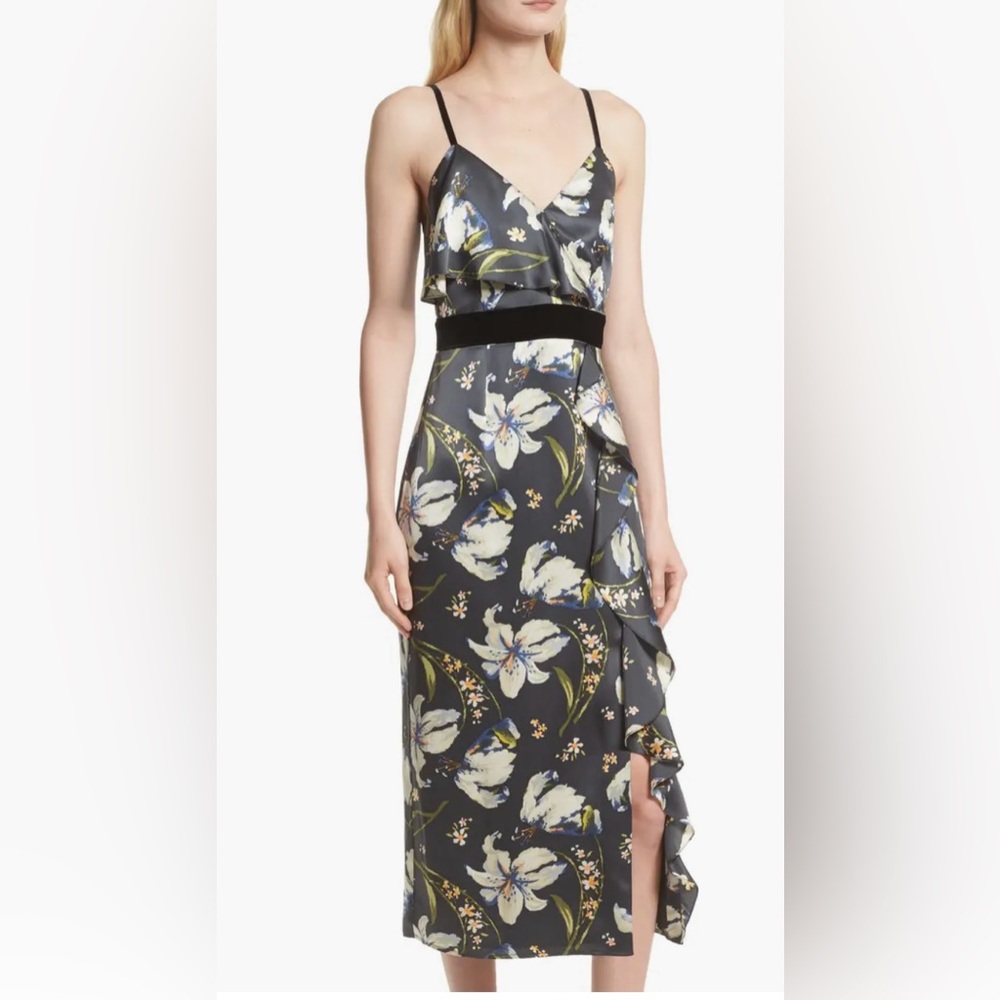 CINQ A SEPT Leena Floral Print Dress Size P